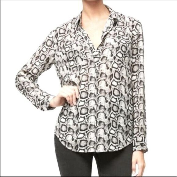 Good American Womens Size 0 Snake Print Long Sleeve Blouse - Picture 1 of 11